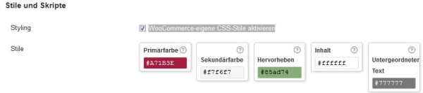 WooCommerce Stile und Skripte
