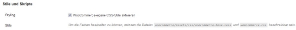 WooCommerce Stile und Skripte
