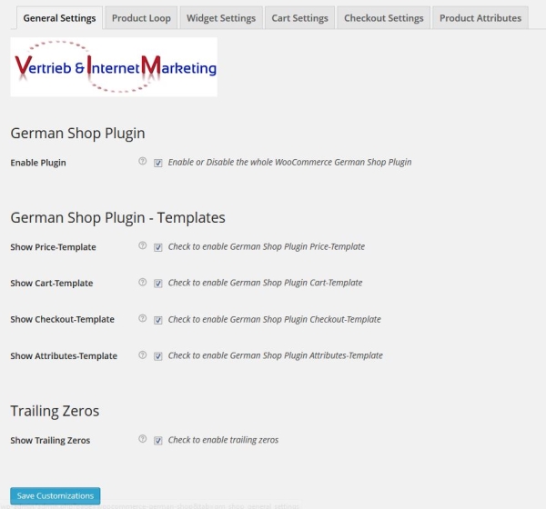 erster Screenshot des WooCommerce German Shop Plugins