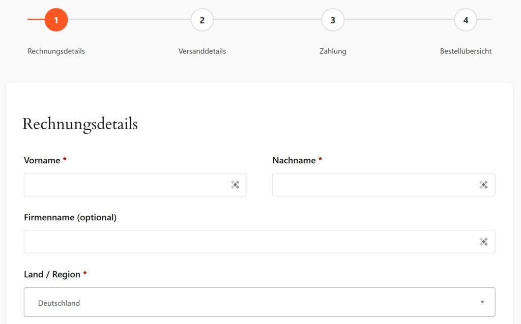 woocommerce deutsch - mehrseitiger checkout
